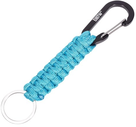EOTW paracord, portachiavi a moschettone, anello a D, portachiavi per moto, auto, campeggio, escursionismo, uomini, donne e bambini (1 azzurro)