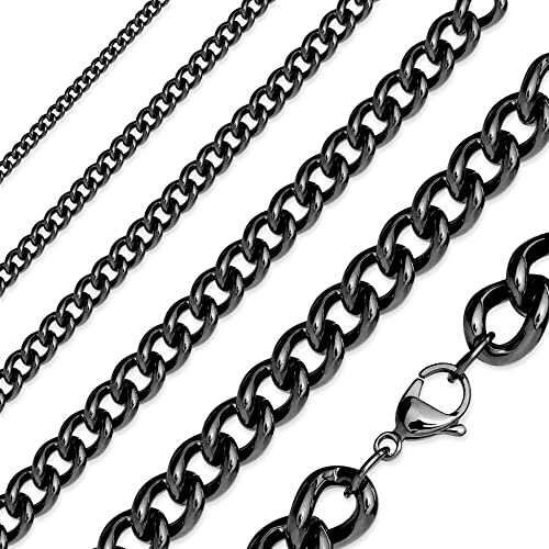 Treuheld® Panzerkette in 3 Farben | Farbe: schwarz | Dicke: 3mm | Länge: 49cm
