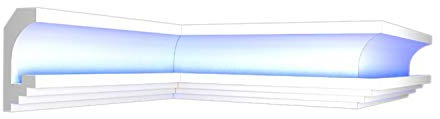 Stuck Dekorbau Indirekte Beleuchtung LED Lichtprofile Wand Stuckleiste Styroporleisten Stuck Profil 26 Meter+4 Ecken BL 13