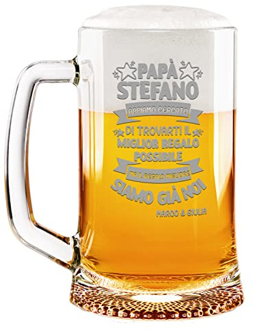Colorfamily Boccale Birra Papà Personalizzato CON NOME 50 cl Abbiamo cercato di trovarti il miglior regalo possibile Idea regalo