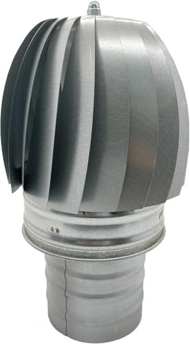 Sombrero Chimenea Extractor de Humo Giratorio de Viento en Acero Galvanizado, capuchón chimenea giratorio para salida de humo (100MM)