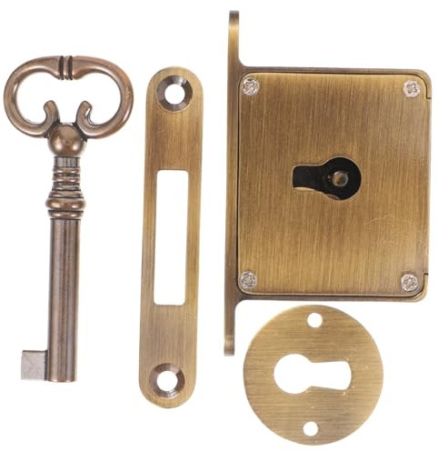 UKCOCO 1 Set Vintage-schubladenschlösser Aus Messing Stabile Schrankschlösser Aus Metall für Den Schreibtisch Schlüsselschloss-set für Aktenschränke Robustes Sicherheitsschloss