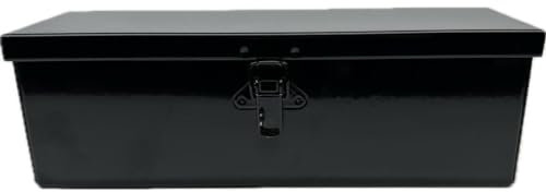 G.L.D. Forniture Boîte à outils 300 x 200 H 150 mm noir brillant avec porte-cadenas en tôle pliée, soudée et robuste pour tracteurs