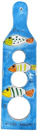 Generic Amarcord La Romagna Nudelgröße Hellblau aus Keramik handgefertigt und handbemalt mit Saraghine