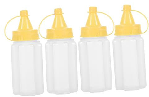 CIYODO 4stücke Mini-quetschflasche Für Ketchup Kleine Senfflasche Und Salatdressingbehälter Praktischem Design Für Küche Und Outdoor-nutzung