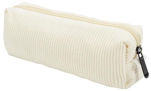 MAEXUS Mäppchen, Kordstoff Federmäppchen für Jungen & Mädchen, Federtasche Erwachsene, Federmappe, Federmäppchen Aesthetic, Mäppchen Teenager, Schulmäppchen Teenager - Weiß