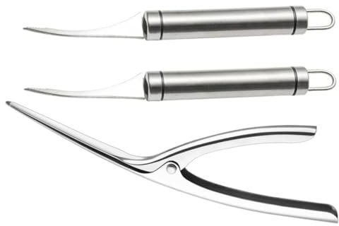 Ciieeo Set di 3 Lenze per Gamberi in Acciaio Inossidabile Sbucciatore per Gamberi Utensili per Gamberi Forniture da Cucina