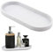 Plateau Décoratif Ovale en Résine Marbre Blanc, Plateau de Rangement pour Toilette, Plateau Marbre Ovale, Organisateur Multifonctionnel pour Cosmétiques, Bijoux, Accessoires de Salle de Bain