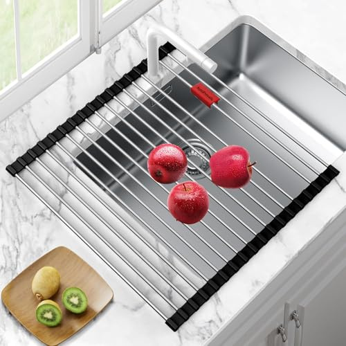 Abtropfgitter Abtropfgitter Spüle Geschirrabtropfgestell Spüllappenhalter Zubehör Geschirr Abtropfständer Geschirrständer Abtropfgestell Geschirr, Silikon-Abtropfgestell (Schwarze, 43*30(CM))