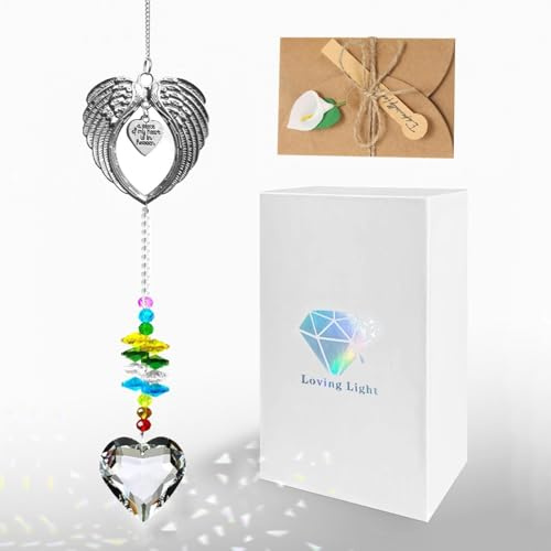 Pet Memorial Crystal Suncatcher,Paw print Crystal Light Suncatcher | Pet Memorial Gifts,Sun Catchers for Windows,Memorial Gifts for Loss of Pet,Remembrance Gift(Love heart + Peach Heart Ball)