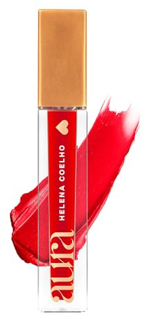 Aura by Helena Coelho Rossetto Unbreakable Red Trucco Donna | Altamente pigmentato, Asciugatura rapida, Lunga durata ed effetto opaco, 4ml