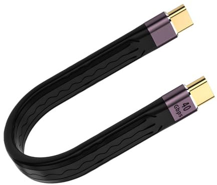 KIRVOS Cable USB C a USB C Corto, 13CM, 240W Carga Rápida, Thunderbolt 4, Compatible con 8K@60Hz, 40Gbps, Chip E-Marker