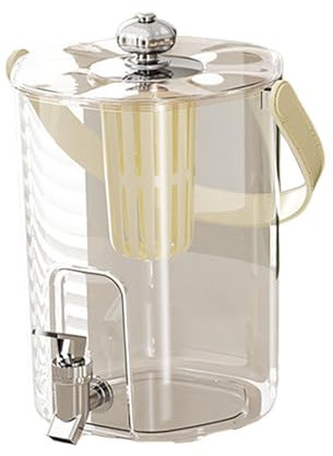 HuadaXtai Contenitore per Bevande con Rubinetto, Ideale per Feste E Picnic, 5 L, Bianco Crema