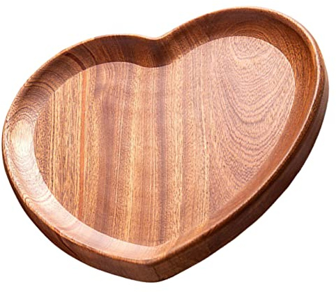 Ciieeo Herzförmige Holzplatte aus Natürlichem Holz, Dekoratives Tablett | Snacks, Desserts und Servieren, Leicht und Wiederverwendbar, Geeignet für Zuhause und Restaurant