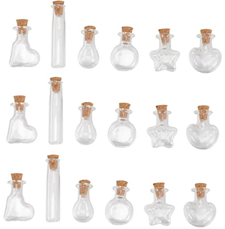FUNOMOCYA 2 Series Frascos De Vidrio Transparente Con Tapón De Corcho Botellas Pequeñas Para Manualidades Y Decoración Diy Con Únicas Para Proyectos 60 Piezas*2