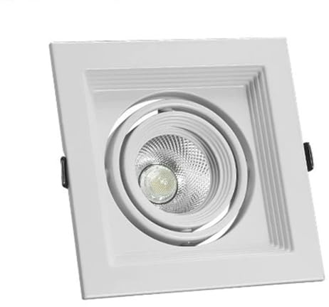 Foco LED de Techo Ajustable, empotrable, luz de Techo Cuadrada, Foco direccional para Cocina, Sala de Estar, Pasillo, Comedor (Blanco, 4000 K, 15 W)