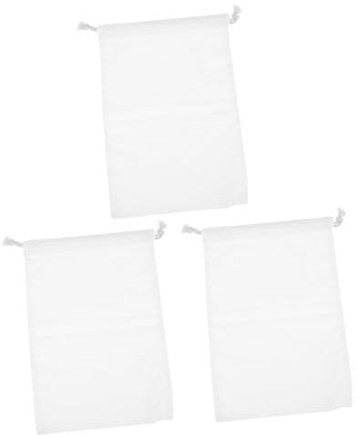 CLISPEED 3 Stück Weiße Baumwoll drawstring Taschen zum Bemalen Nachhaltige DIY Geschenkbeutel für Kindergeburtstag Praktische Stoffbeutel zum Bemalen und Verzieren für Junge Mädchen und