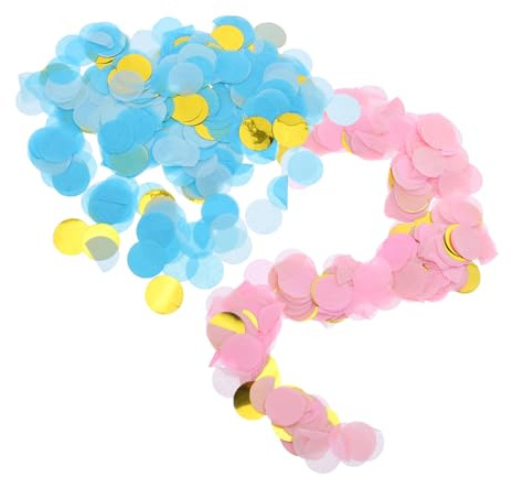 BESPORTBLE Confeti Redondo Revelación Género para Shower Papel Rosa y Azul Decoración Fácil de Usar para Bautizos y Fiestas de Bebés