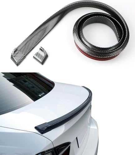 MNBYHWA Alerón de Aleta Trasera ala para Tesla Model 3 2024 2025, Brillante Maletero de Coche Trasera Portón Trasero Spoiler Alerón de Coche,3.5 * 150cm