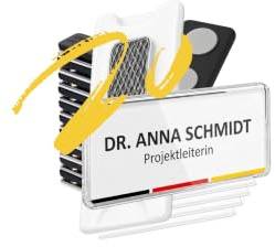 Liebert 20 Stück Namensschilder mit Magnet 75x30 mm, Acryl Namensschild Halter Transparent mit 3-Punkt Neodym Magnet, Wiederverwendbare Ausweishalter ohne Nadeln für Büro, Messe, Konferenz
