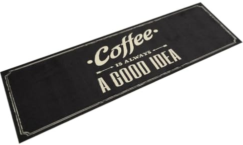 Teenpull Küchenteppich Waschbar Kaffee 45x150 cm, Weicher Samt Küchenläufer rutschfest, Strapazierfähige Fußmatte für Innenbereich, Leicht zu Reinigen
