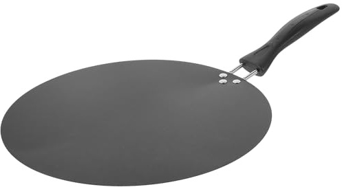 NUSITOU Nonstick Crepe Pan Round Cast Iron Skillet with Handle | Flat Smooth Surface, Portable Black Design, Suitable for Stovetop Oven Grill Campfire