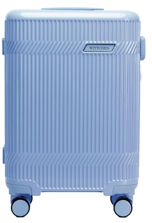 WITTCHEN Kabinenkoffer Handgepäck Hartschalenkoffer Polycarbonat 4 Rollen Gloss Line | Blau Hochglanz