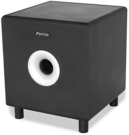 Fenton SHFS08B Active HiFi Subwoofer 8 200W Powered Home Cinema Subwoofer Speaker with Phase Control, Adjustable Crossover & RCA Line Input for Home Audio Systems