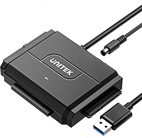 UNITEK SATA IDE to USB Adapter Cable, USB 3.0 to IDE Hard Drive Converter for 2.5''/3.5'' HDD/SSD, Included 12V/2A Power Adapter