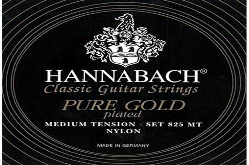 Hannabach Klassikgitarrensaiten Serie 825 Medium Tension Spezialvergoldung - 3er Bass Satz
