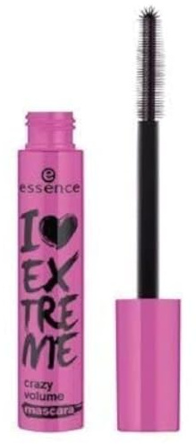 Essence I Love Extreme Crazy Volume Mascara Farbe: Ultraschwarz Inhalt: 12ml Wimpertusche für mega-extremes Volumen und besonders dichte Wimpern. Wimperntusche Mascara