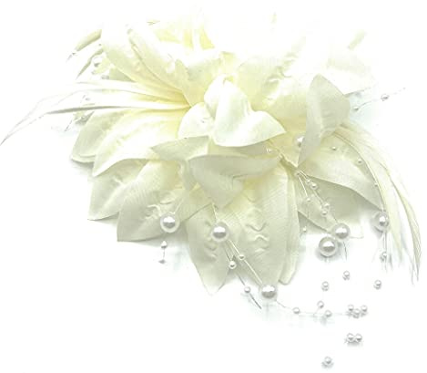 Cream Beaded Beak Clip Fascinator Weddings Ladies Day Race Royal Ascot