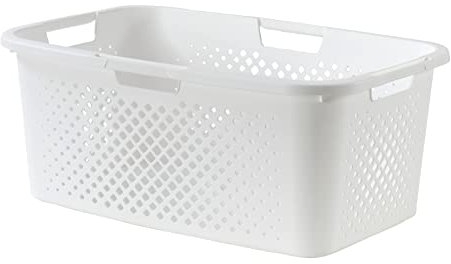 SUNDIS Pixel, cesta Biancheria, 40l, plastica riciclata, bianco sporco, 4 maniglie laterali, ventilazione su 4 lati