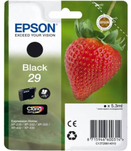 29 / Fraise - Cartouche d'encre Claria noire authentique