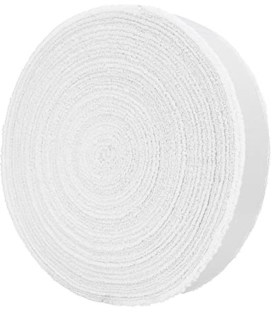 Wallfire 10 Meters Badminton Tennisschläger Anti-rutsch-Baumwolle Handtuchgriff Big Reel Handtuchgriffrolle Overgrip Schweißband Band Aufgenommen Wraps (Color : White)