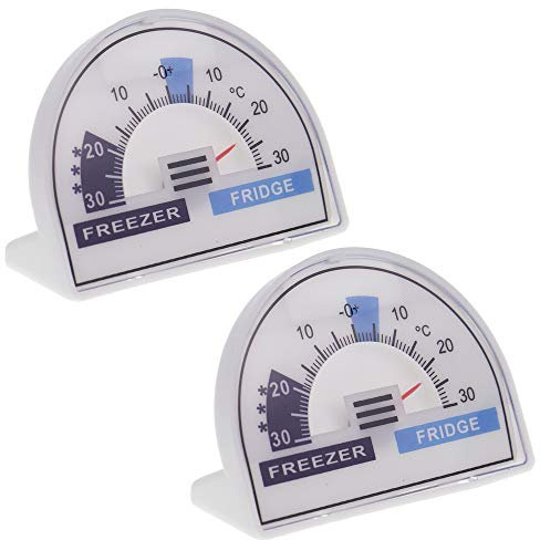 Kühlschrank-/Gefrierschrank-Temperaturmessgerät Thermometer, Zifferblatt mit empfohlenen Temperaturzonen, Kühler, 2 Stück
