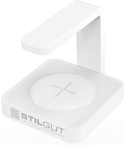 StilGut sterilizzatore UV & Caricabatterie Wireless per Cellulare – Qi caricabatteria a induzione con Lampada UV per Cellulare, disinfettante Smartphone - Bianco