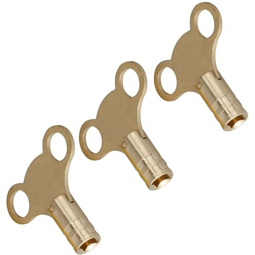GTSE Pack of 3 Brass Radiator Key, Radiator Bleed Key, Radiator Bleed Valve Key, Clock Type Radiator Key, for Bleeding and Air Vent, Key to Bleed Radiator UK