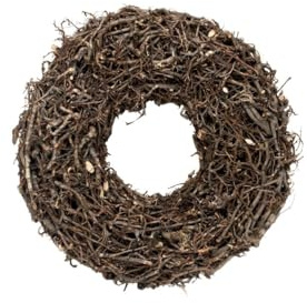 NaDeco Deko Kranz aus Bonsai-Zweigen, Ø 30, 45, 60 cm | Türkranz | Naturkranz | Bonsaikranz | Lianenkranz | Birkenkranz | Weinrebenkranz | Dekokranz | Wandkranz | Strohkranz, Größe:Ø 45 cm