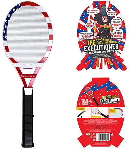 The Executioner USA Flag Electric Fly Swatter Bug Zapper Racket Fly Wasp Mosquito Insect Killer Single Layer Pest Control for Indoor and Outdoor