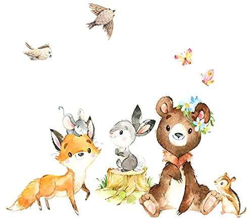 Little Deco Waldtiere Bär Hase Fuchs DL551 M - 83 x 54 cm (BxH)