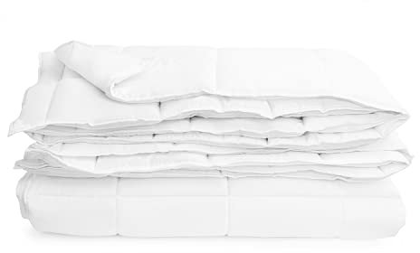 Mister Sandman Bettdecke 155x200, warme Winterdecke, Mikrofaser Bettdecke in Komfortgröße, Steppbett mit Überlänge, Hohlfaserfüllung, weißer Bezug