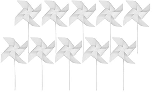 UKCOCO 24pcs DIY Paper Pinwheels White Blank Paper Pinwheels Drawing Windmill DIY Wind Make Your Own Lawn Pinwheels for Boys and Girls Fun Carnival Party Favor