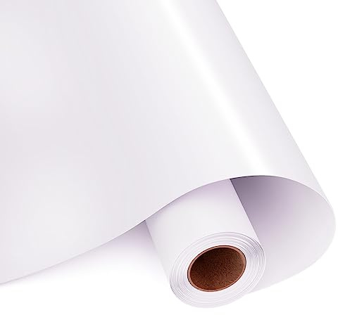 HKC Vinylfolie Plotter Permanentes Vinyl Weiß Matt 30.5cm x 400cm | Plotterfolie vinyl Rolle Für Alle Schneidemaschinen Selbstklebend Vinyl für Party Dekoration, Aufkleber, DIY Tasse