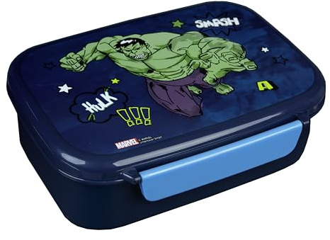 Scooli – Marvel Avengers matlåda – med avtagbar insats – matlåda för förskola – smörgåslåda för skolan – matlåda av plast BPA-fri