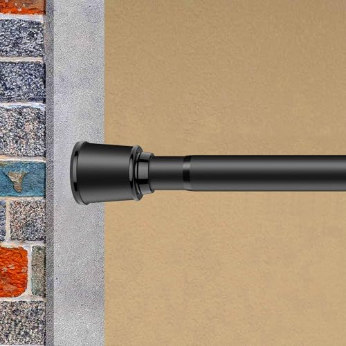 AEAGERY Gardinenstange ohne Bohren 110-460cm,Ø32mm Matt Schwarz Klemmbare Belastbare Gardinenstange Ausziehbar-Vorhangstange,Teleskopstange Duschvorhangstange