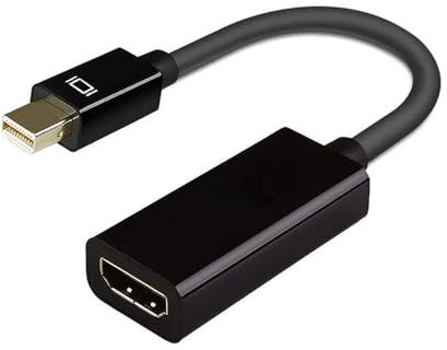 RIKYJIC Adaptateur Mini DP vers HDMI avec câble 0,2 m, haute définition 4K Mini DisplayPort Thunderbolt mâle vers HDMI femelle convertisseur pour Ultrabooks, MacBok et plus encore
