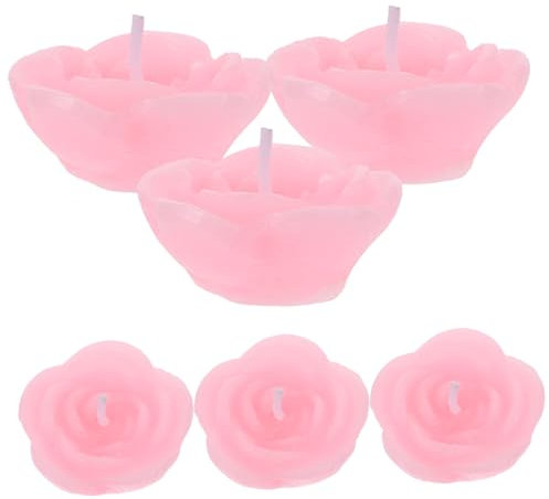 PRETYZOOM 6stücke Schwimmkerzen Wachs Blumenkerze Rosa Kerze Wohnkultur Für Hochzeit Party Schlafzimmer Dekokerzen Teelichtkerzen-dekor Schwimmende Blume Kerze