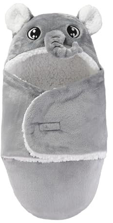 WYTbaby Baby Swaddle Decke Warme Kapuzendecke, Neugeborenes Baby Schlafsack Fleece Niedliche Bärenform Winter Einschlagdecke für 0–3 Monate