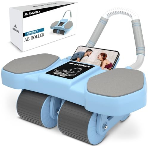Amonax Ruota Addominali Rotella Rullo Workout Convertibile Con Tappetino Per Esercizi Di Rollout Abs, Ab Roller Wheel Per Allenamento Di Forza Fitness